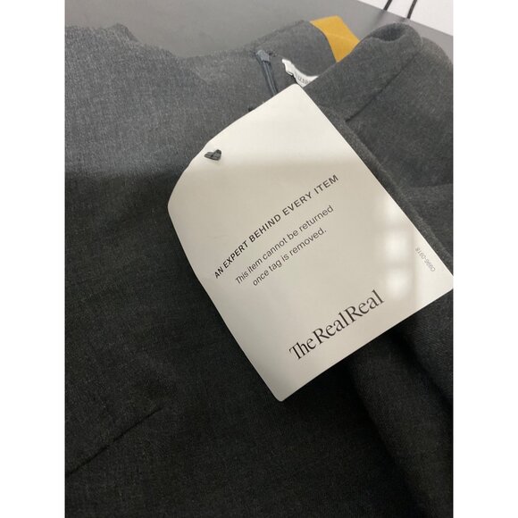 Elizabeth & James Charcoal Fit Flare Dress With Mustard Hem Detail size 10 - Picture 6 of 13